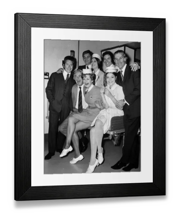 Framed Print : General Hospital television programme cast members 1972 Seated Left to Right