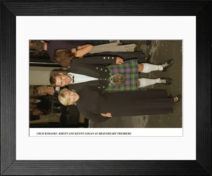 Framed Print : TV presenter Kirtsy Young and Rugby player Kenny Logan at the premiere of Braveheart Framed Print : TV presenter Kirtsy Young and Rugby player Kenny Logan at the premiere of Braveheart