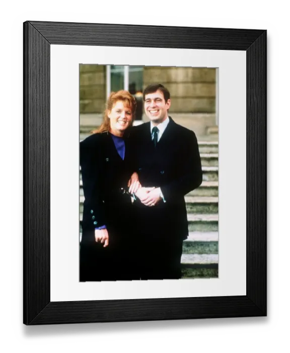 Framed Print : Prince Andrew and Sarah Ferguson announce engagement March 1986
