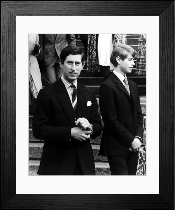 Framed Print : Prince Charles and Prince Edward leaving St. George Framed Print : Prince Charles and Prince Edward leaving St. George