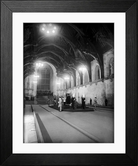 Framed Print : King George VI Lying in State. Born in Sandringham, Norfolk Framed Print : King George VI Lying in State. Born in Sandringham, Norfolk