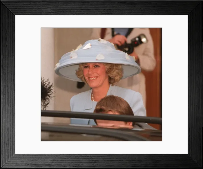 Framed Print : Camila Parker Bowles attends wedding of Santa Palmer Tomkinson Framed Print : Camila Parker Bowles attends wedding of Santa Palmer Tomkinson