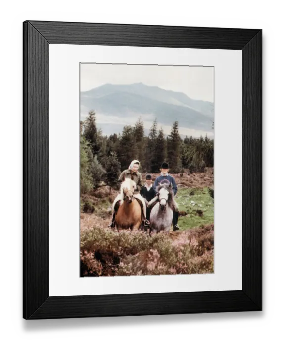 Framed Print : Queen with Prince Edward and the Duchess of York riding at Balmoral. August 1988 Framed Print : Queen with Prince Edward and the Duchess of York riding at Balmoral. August 1988