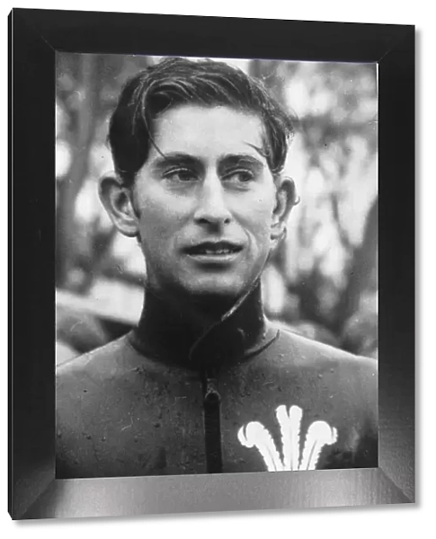 Prince Charles with his Prince Of Wales crest on his skin-diving suit November 1970