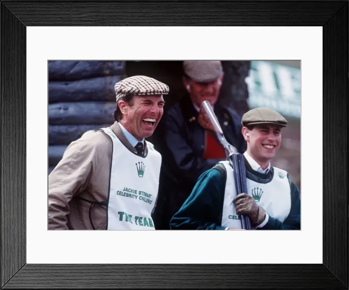 Framed Print : Prince Edward and Mark Phillips at Gleneagles clay shooting June 1988
