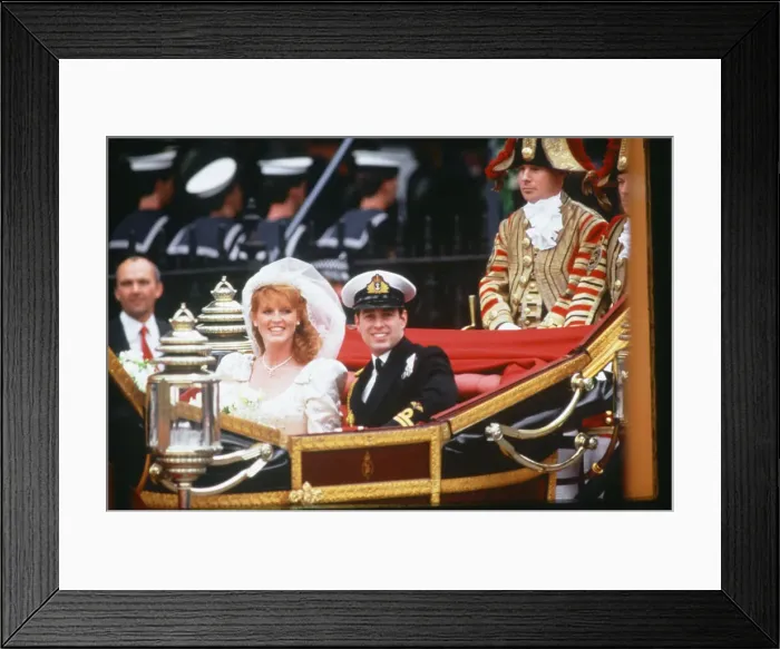 Framed Print : Queen Elizabeth IIs son, Prince Andrew, marries Sarah Ferguson at Westminister Abbey Framed Print : Queen Elizabeth IIs son, Prince Andrew, marries Sarah Ferguson at Westminister Abbey