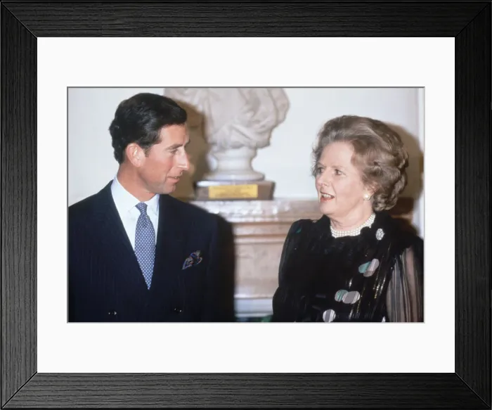 Framed Print : Prince Charles and the Prime Minister Margeret Thatcher at a reception for the Percent