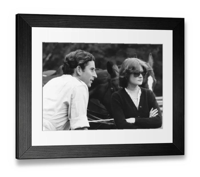 Framed Print : Prince Charles and lady friend Lady Sarah Spencer watching polo at Cowdray Park in Sussex Framed Print : Prince Charles and lady friend Lady Sarah Spencer watching polo at Cowdray Park in Sussex