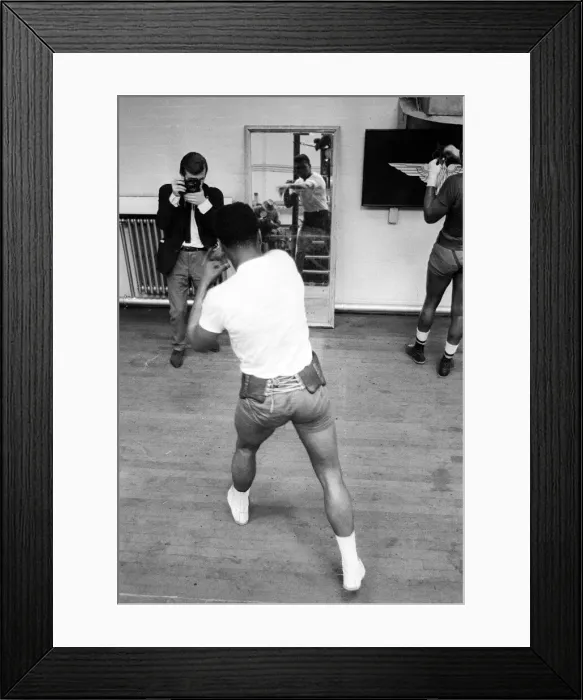 Framed Print : American heavyweight boxer Cassius Clay training ahead of his non-title heavyweight Framed Print : American heavyweight boxer Cassius Clay training ahead of his non-title heavyweight