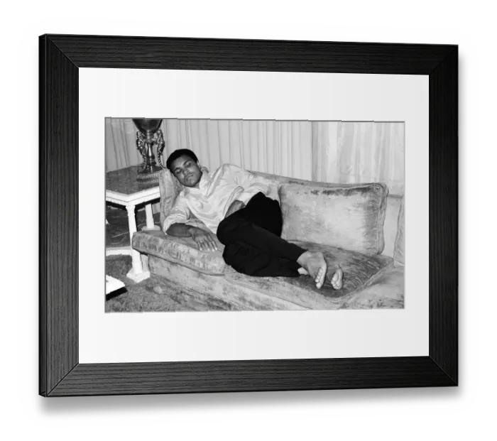 Framed Print : Former American heavyweight boxing champion Muhammad Ali looking in relaxed mood shortly