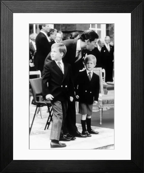 Framed Print : Prince Charles the Prince of Wales with Prince William and Prince Harry July 1989 Framed Print : Prince Charles the Prince of Wales with Prince William and Prince Harry July 1989
