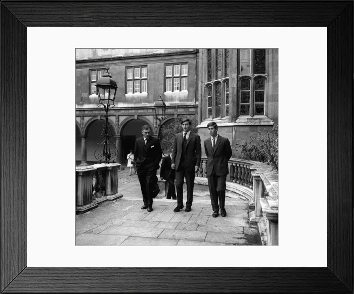Framed Print : Prince Charles arrives at Trinity College, Cambridge, 1967 Framed Print : Prince Charles arrives at Trinity College, Cambridge, 1967