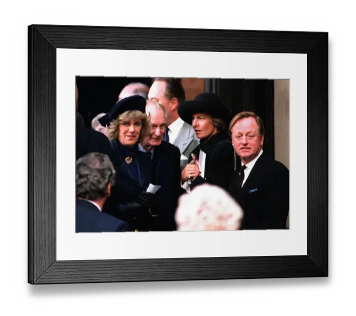 Framed Print : Camilla Parker Bowles and husband Andrew Parker Bowles attend memorial service for her Framed Print : Camilla Parker Bowles and husband Andrew Parker Bowles attend memorial service for her