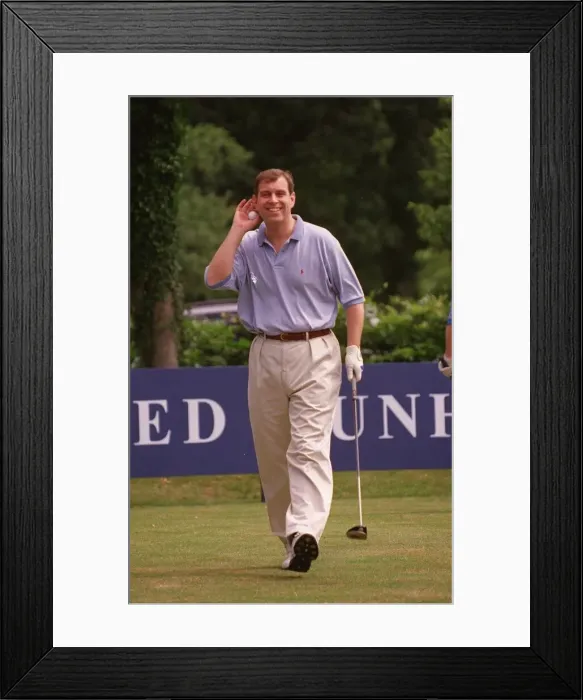 Framed Print : Duke Of York playing golf at Wentworth in June 1998 Prince Andrew at the Dunhill Framed Print : Duke Of York playing golf at Wentworth in June 1998 Prince Andrew at the Dunhill