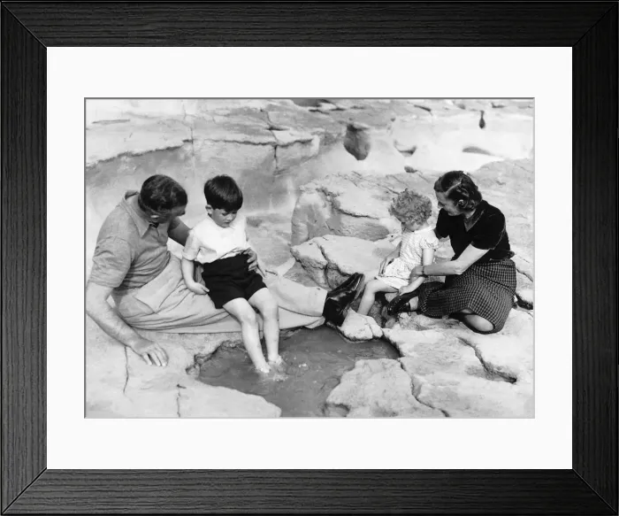 Framed Print : Prince Charles and Princess Anne with Earl and Lady Mountbatten during a holiday in Malta Framed Print : Prince Charles and Princess Anne with Earl and Lady Mountbatten during a holiday in Malta