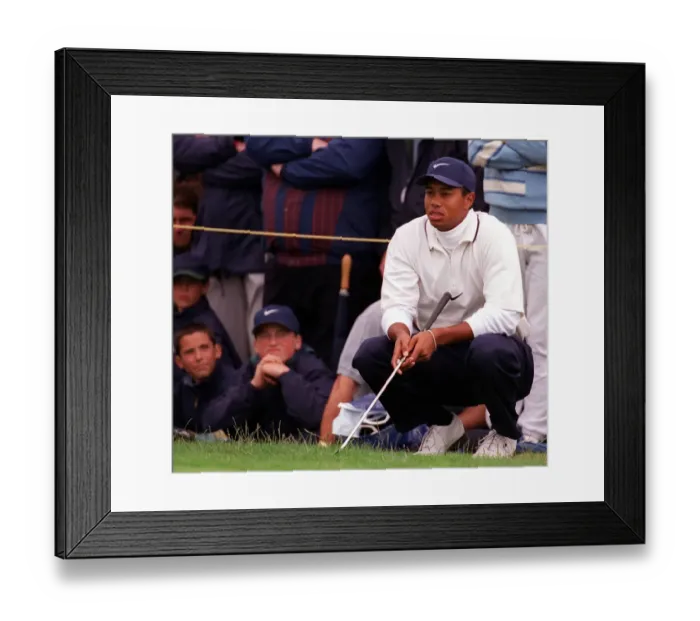 Framed Print : Tiger Woods Golf USA at Royal Troon Scotland 17 July 1997 Tiger Woods Golf USA thinking