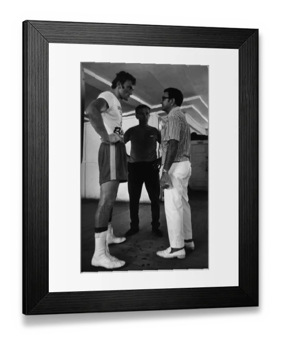Framed Print : Joe Bugner boxer with trainer Andy Smith July 1970 Framed Print : Joe Bugner boxer with trainer Andy Smith July 1970
