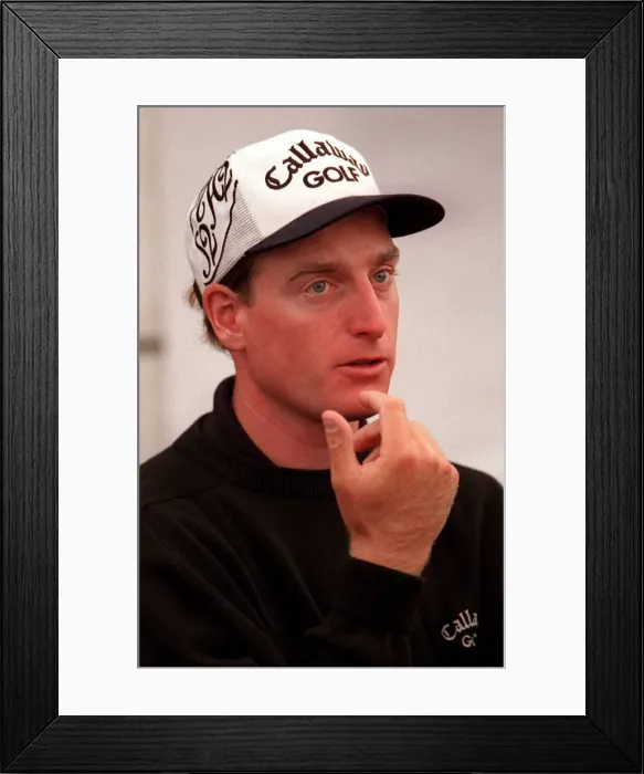 Framed Print : Jim Furyk at the Open Golf Championship Troon July 1997