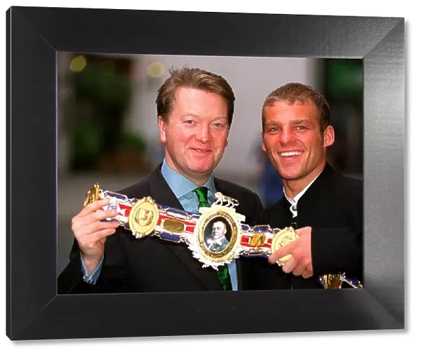 Frank Warren boxing promoter with British champion Ryan Rhodes announcing plans for