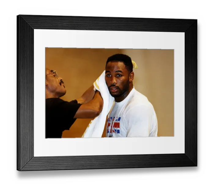 Framed Print : Lennox Lewis Boxing Heavyweight Boxer takes a break during a training session for his