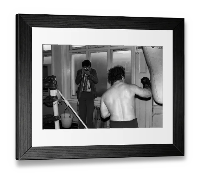 Framed Print : Roy Pretty Boy Shaw boxer in training