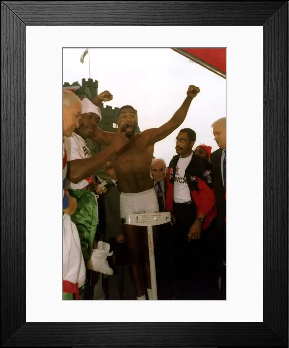 Framed Print : Lennox Lewis Former World Heavyweight Boxing Champion Boxer ahead of fight against Frank