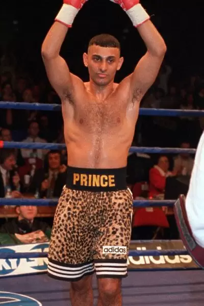 Prince Naseem Hamed after his victory over Billy Hardy in Manchester to retain his WBO