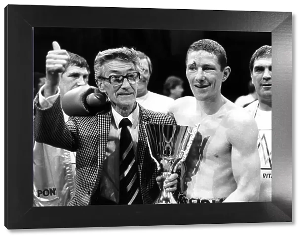 Boxer Terry Marsh with his father Jimmy Marsh after the first defence of his title
