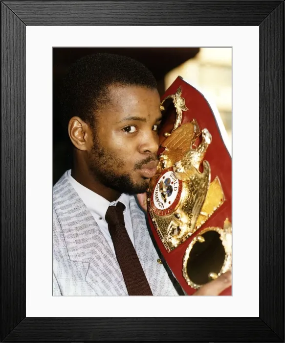 Framed Print : Duke McKenzie Boxer with IBF world championship belt Framed Print : Duke McKenzie Boxer with IBF world championship belt