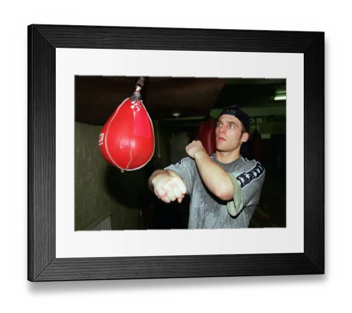 Framed Print : Ryan Rhodes British Boxing Champion Training On Punch Ball