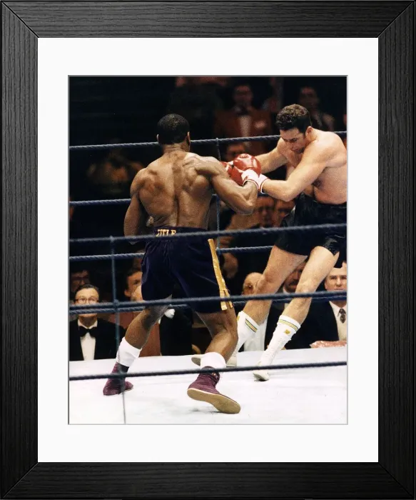 Framed Print : Frank Bruno Boxer knocks out John Emmen in the 1st Round at The Albert Hall Framed Print : Frank Bruno Boxer knocks out John Emmen in the 1st Round at The Albert Hall