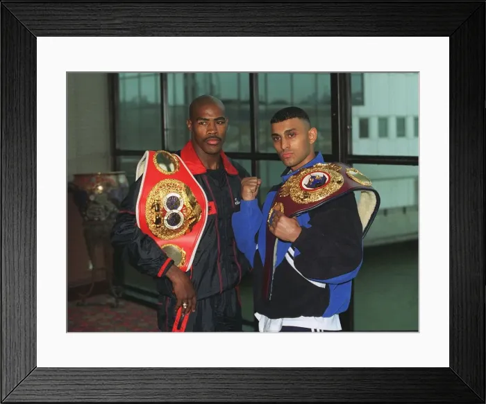 Framed Print : Prince Naseem Hamed And Tom Boom Boom Johnson Who Are To Fight For The Wbo Featherweight Framed Print : Prince Naseem Hamed And Tom Boom Boom Johnson Who Are To Fight For The Wbo Featherweight