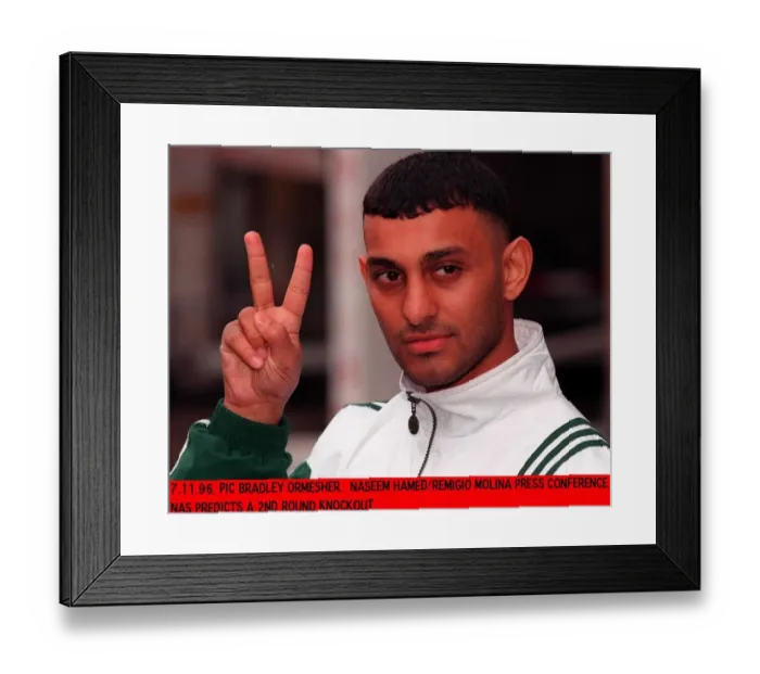 Framed Print : Prince Naseem Hamed at Press Conference Before Fight Framed Print : Prince Naseem Hamed at Press Conference Before Fight
