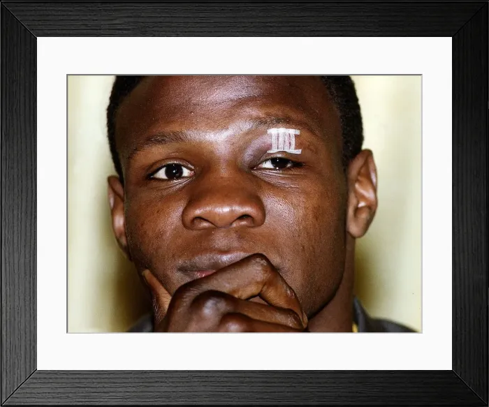 Framed Print : Chris Eubank former WBO Super Middleweight Champion at his press conference at Grosvenor Framed Print : Chris Eubank former WBO Super Middleweight Champion at his press conference at Grosvenor