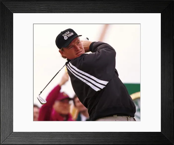 Framed Print : Ernie Els tees off on the third hole at the open golf championship at Royal Birkdale Framed Print : Ernie Els tees off on the third hole at the open golf championship at Royal Birkdale