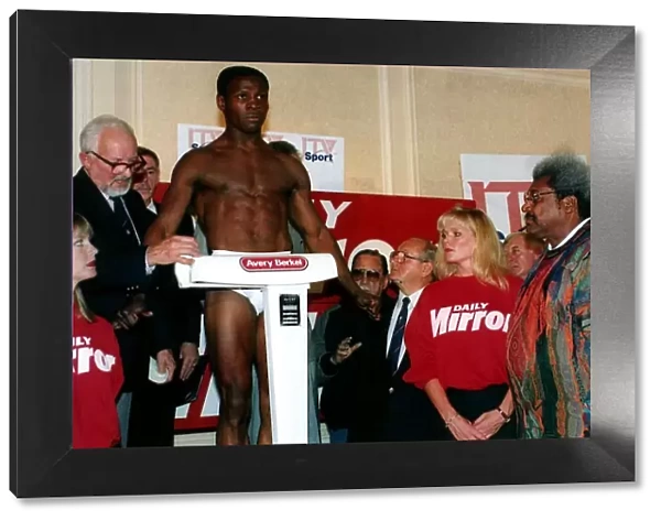 Chris Eubank Boxing at the weigh in for the Benn fight