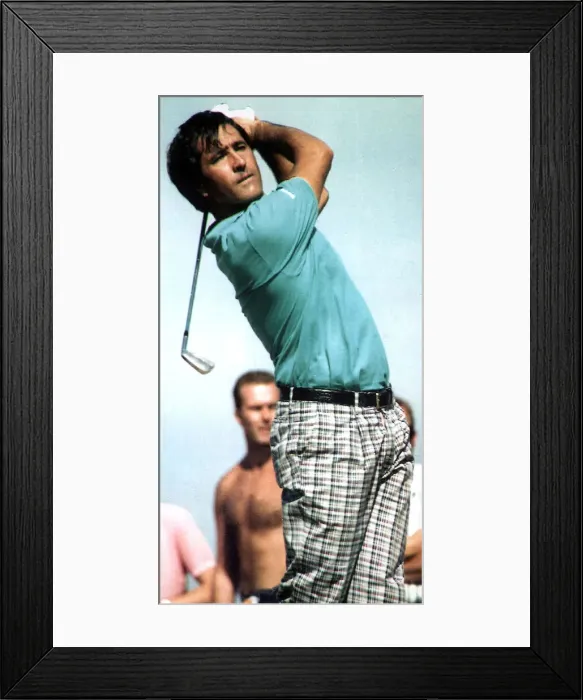 Framed Print : Seve Ballesteros playing stroke at the British Open golf at Royal Troon July 1989 Framed Print : Seve Ballesteros playing stroke at the British Open golf at Royal Troon July 1989