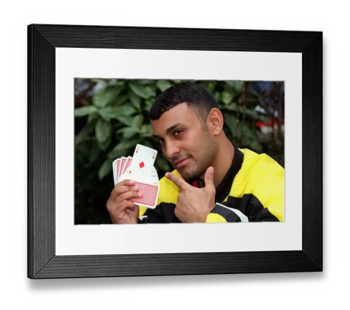 Framed Print : Naseem Hamed Boxing February 98 WBO Featherweight Champion of the world holding Framed Print : Naseem Hamed Boxing February 98 WBO Featherweight Champion of the world holding