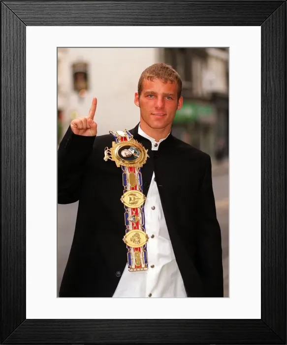 Framed Print : Ryan Rhodes British champion announcing plans for vacant IBF intercontinental title fight