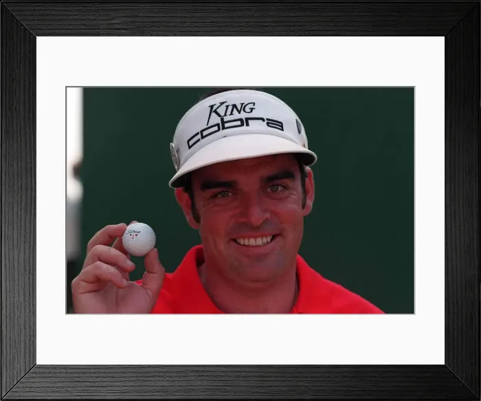 Framed Print : Paul McGinley Golfer smiles as he celebrates getting a hole in one in the 1996 British Framed Print : Paul McGinley Golfer smiles as he celebrates getting a hole in one in the 1996 British