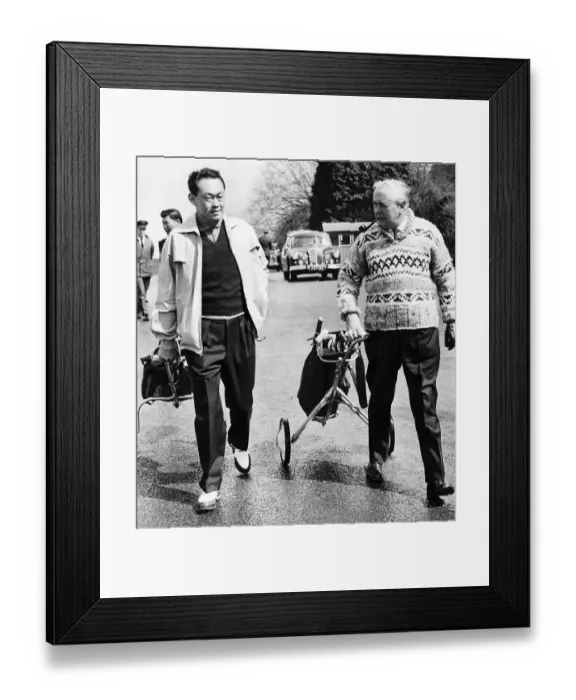 Framed Print : Harold Wilson Prime Minister going to play golf with Lee Kuan Yew Singapore Prime