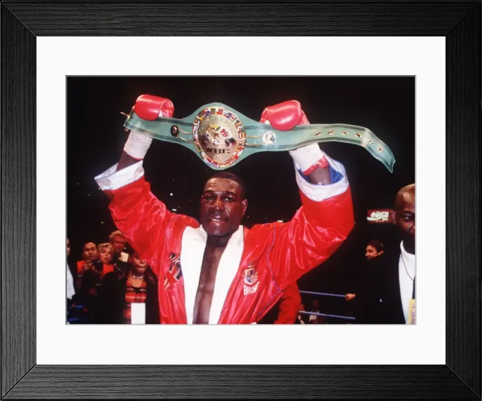 Framed Print : Frank Bruno Boxer becomes new WBC Heavyweight boxing Champion Framed Print : Frank Bruno Boxer becomes new WBC Heavyweight boxing Champion