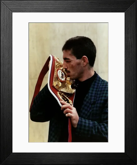 Framed Print : Dave McAuley Boxer with his belt Framed Print : Dave McAuley Boxer with his belt