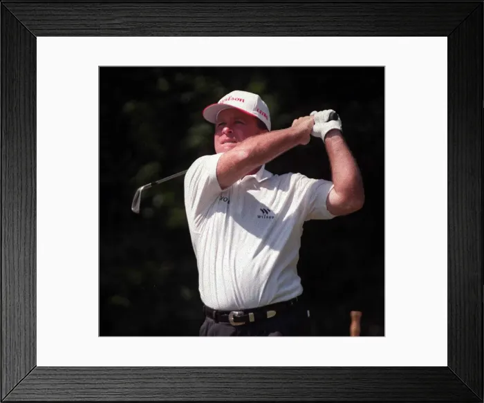 Framed Print : Mark McCumber Golfer tees off during the second round in the 1996 British Open Golf Framed Print : Mark McCumber Golfer tees off during the second round in the 1996 British Open Golf