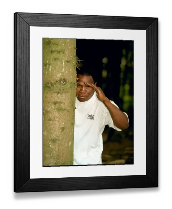 Framed Print : Boxer Chris Eubank July 1998 Out training before his title fight with Carl
