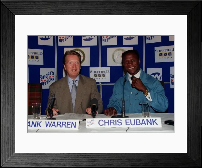 Framed Print : Chris Eubank Boxing June 98 At press confrence with his promoter Frank Warren Framed Print : Chris Eubank Boxing June 98 At press confrence with his promoter Frank Warren