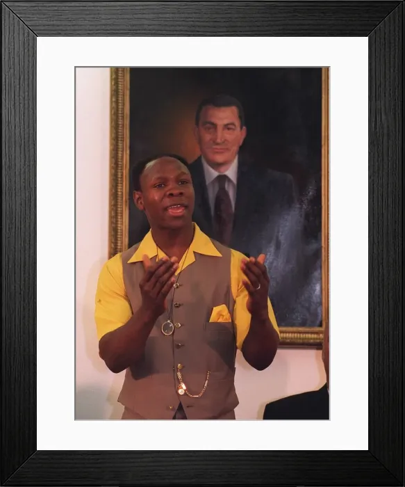 Framed Print : Chris Eubank Boxing the former WBO Super Middleweight annouces to the press of his Framed Print : Chris Eubank Boxing the former WBO Super Middleweight annouces to the press of his