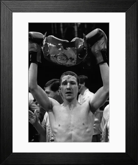 Framed Print : Terry Marsh after win against Akio Kameda to take the Featherweight title Framed Print : Terry Marsh after win against Akio Kameda to take the Featherweight title