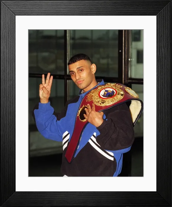 Framed Print : Prince Naseem Hamed at press conference before his WBO Featherweight fight with Tom