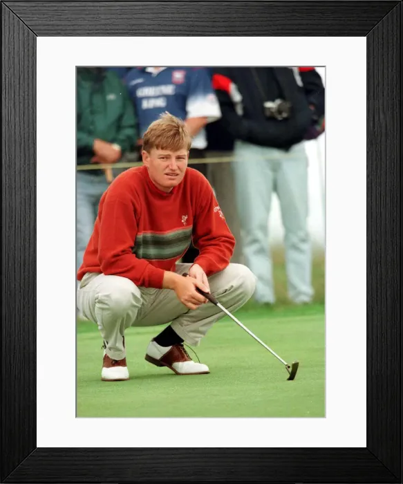 Framed Print : Ernie Els at Troon for the Open Championship July 1997 During his last practice round Framed Print : Ernie Els at Troon for the Open Championship July 1997 During his last practice round